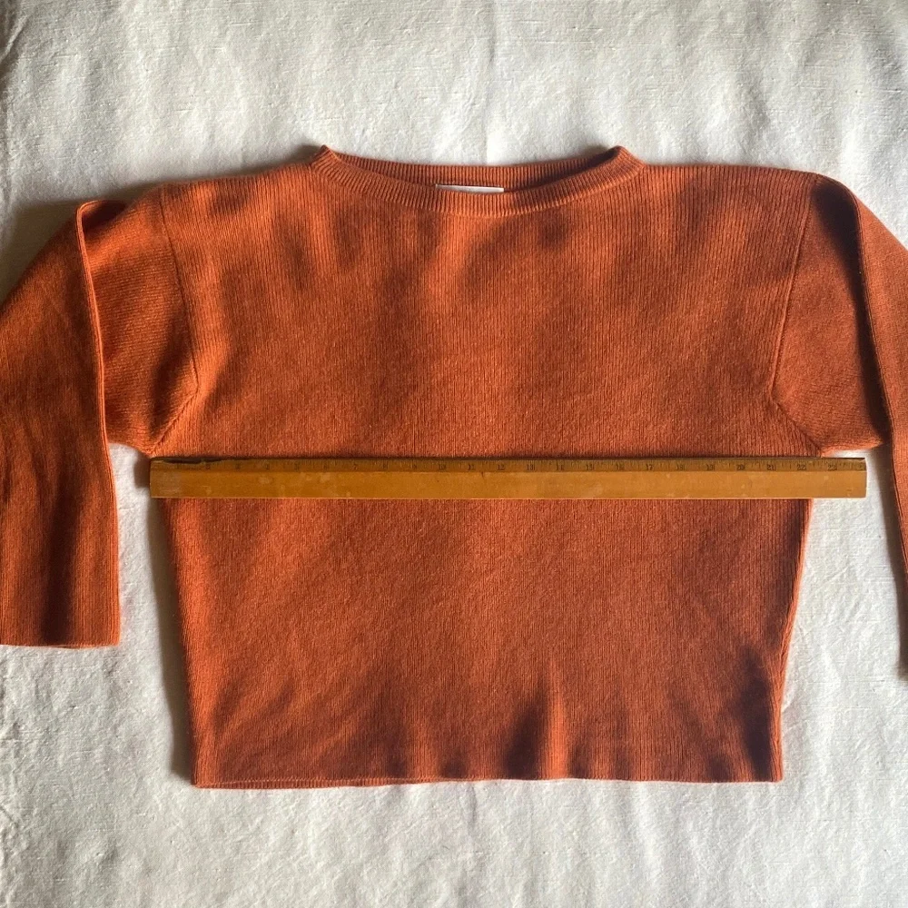 Dusan Womens Orange Silk and Cashmere Sweater Sz Large Lagenlook Luxury Designer - Picture 7 of 12